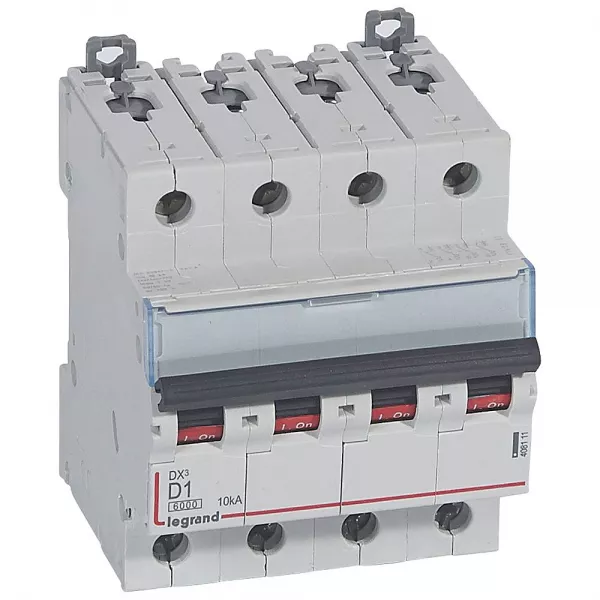 legrand-disjoncteur dx� 6000-vis/vis-4p-400v~-1a-10ka-courbe d-peigne hx� trad 4p - 4m (408111)