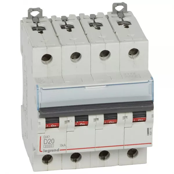 legrand-disjoncteur dx� 6000-vis/vis-4p-400v~-20a-10ka-courbe d-peigne hx� trad 4p - 4m (408118)