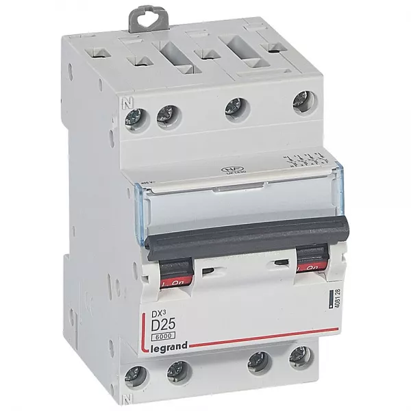 legrand-disjoncteur dx� 6000-vis/vis-4p-400v~-25a-10ka-courbe d-peigne hx� opti 4p -3m (408128)