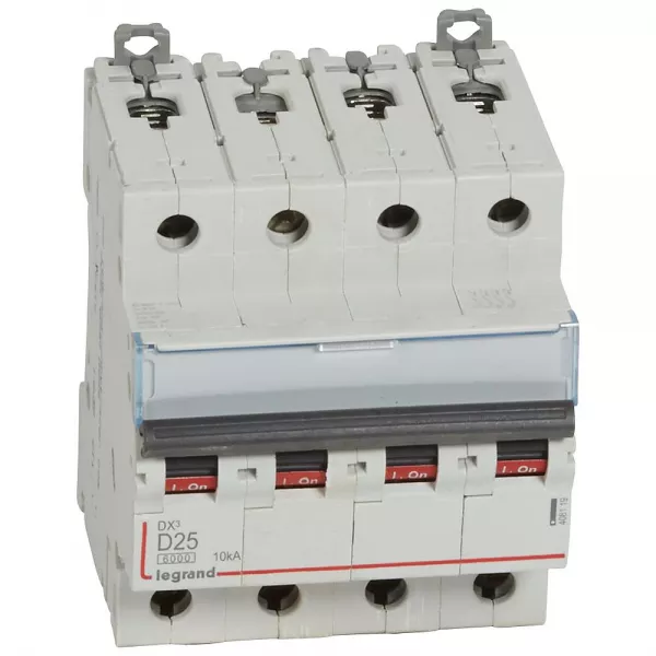 legrand-disjoncteur dx� 6000-vis/vis-4p-400v~-25a-10ka-courbe d-peigne hx� trad 4p - 4m (408119)