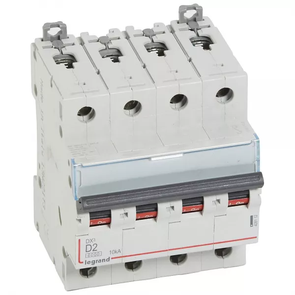 legrand-disjoncteur dx� 6000-vis/vis-4p-400v~-2a-10ka-courbe d-peigne hx� trad 4p - 4m (408112)