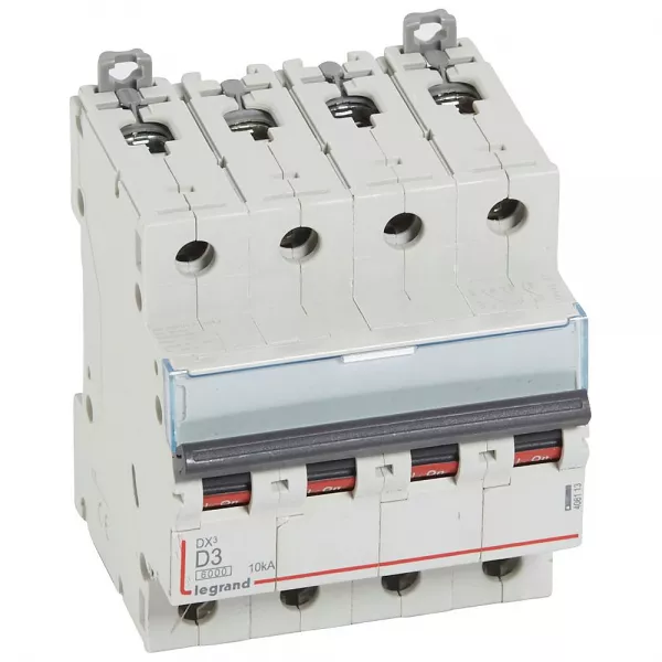 legrand-disjoncteur dx� 6000-vis/vis-4p-400v~-3a-10ka-courbe d-peigne hx� trad 4p - 4m (408113)