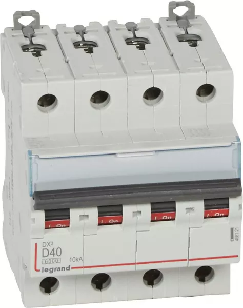 legrand-disjoncteur dx� 6000-vis/vis-4p-400v~-40a-10ka-courbe d-peigne hx� trad 4p - 4m (408121)