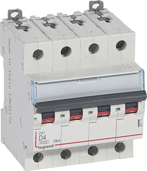 legrand-disjoncteur dx� 6000-vis/vis-4p-400v~-4a-10ka-courbe d-peigne hx� trad 4p - 4m (408114)