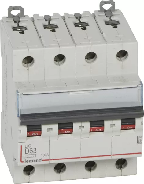 legrand-disjoncteur dx� 6000-vis/vis-4p-400v~-63a-10ka-courbe d-peigne hx� trad 4p - 4m (408123)