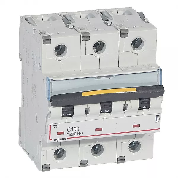 legrand-disjoncteur dx�10000 16ka arriv�e haut/d�part bas vis 4p 100a courbec 4,5modules (409281)