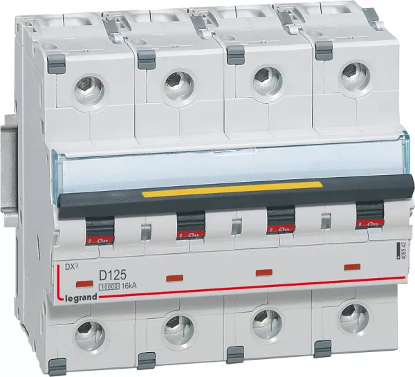 legrand-disjoncteur dx�10000 16ka arriv�e haut/d�part bas vis 4p 125a courbe d 6 modules (409542)
