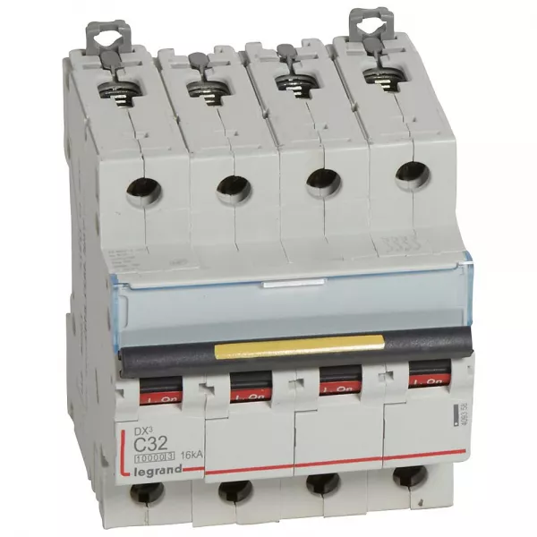 legrand-disjoncteur dx�10000 16ka arriv�e haut/d�part bas vis 4p 32a courbe c 4 modules (409358)