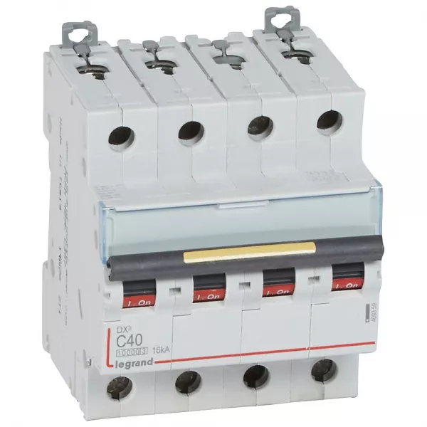 legrand-disjoncteur dx�10000 16ka arriv�e haut/d�part bas vis 4p 40a courbe c 4 modules (409359)