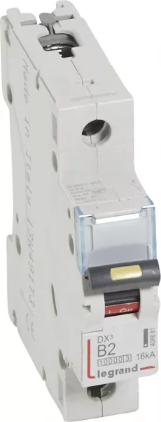 legrand-disjoncteur dx�10000 16ka arriv�e haute/d�part bas vis 1p 2a courbe b - 1 mod (408881)