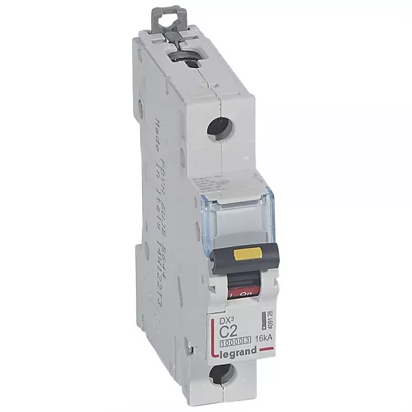 legrand-disjoncteur dx�10000 16ka arriv�e haute/d�part bas vis 1p 2a courbe c - 1 mod (409126)