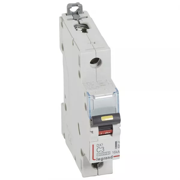 legrand-disjoncteur dx�10000 16ka arriv�e haute/d�part bas vis 1p 3a courbe c - 1 mod (409127)
