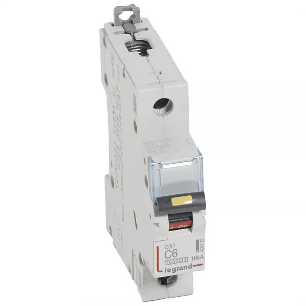 legrand-disjoncteur dx�10000 16ka arriv�e haute/d�part bas vis 1p 6a courbe c - 1 mod (409129)