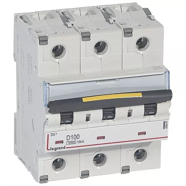 legrand-disjoncteur dx�10000 16ka arriv�e haute/d�part bas vis 3p 100a courbe c -4,5 mod (409507)