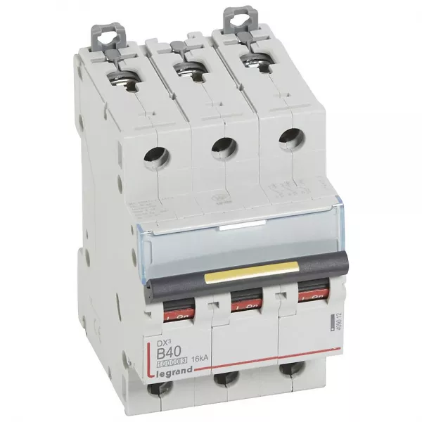 legrand-disjoncteur dx�10000 16ka arriv�e haute/d�part bas vis 3p 40a courbe b - 3 mod (409012)