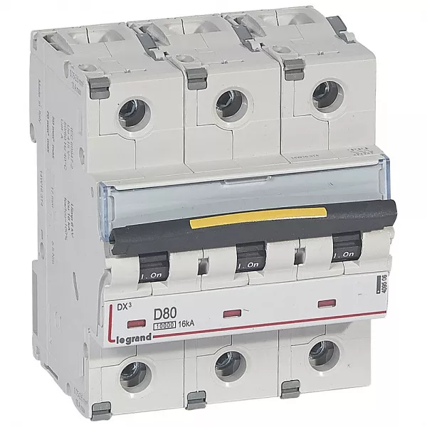 legrand-disjoncteur dx�10000 16ka arriv�e haute/d�part bas vis 3p 80a courbe c - 4,5 mod (409506)
