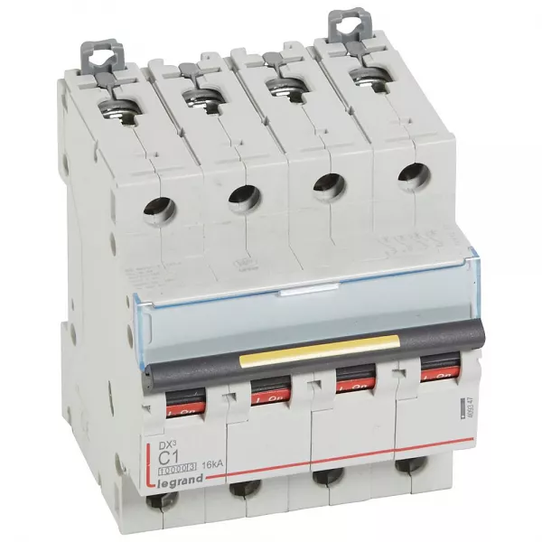 legrand-disjoncteur dx�10000 16ka arriv�e haute/d�part bas vis 4p 1a courbe c - 4 mod (409347)
