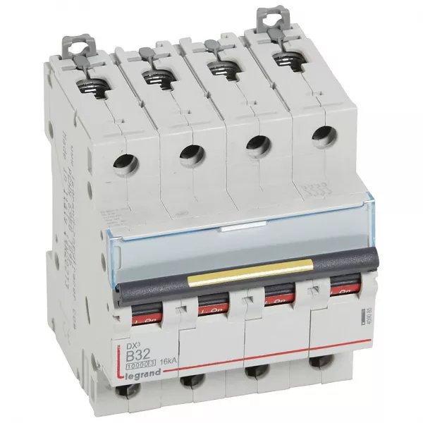 legrand-disjoncteur dx�10000 16ka arriv�e haute/d�part bas vis 4p 32a courbe b - 4 mod (409085)