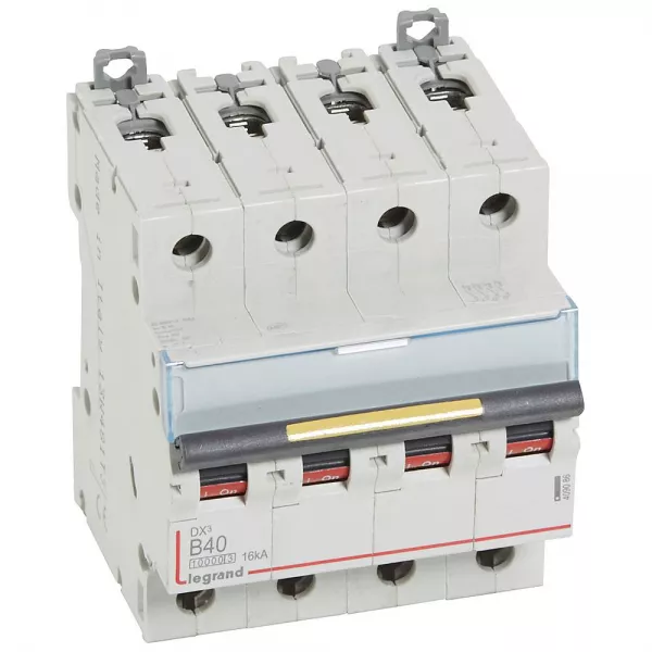 legrand-disjoncteur dx�10000 16ka arriv�e haute/d�part bas vis 4p 40a courbe b - 4 mod (409086)
