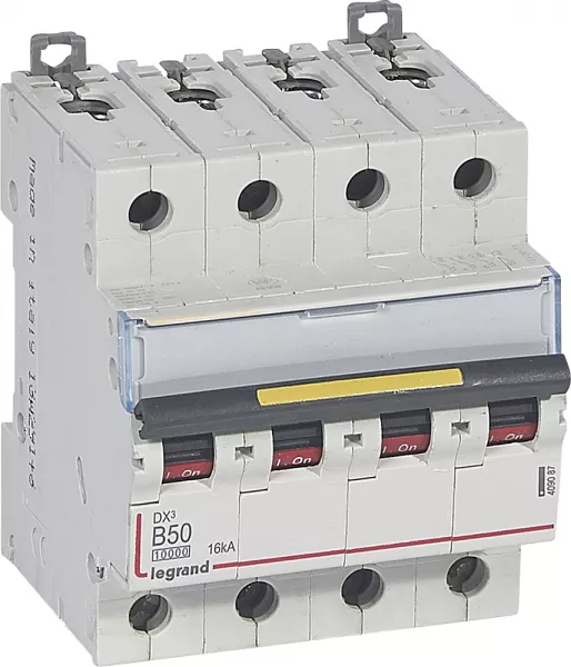 legrand-disjoncteur dx�10000 16ka arriv�e haute/d�part bas vis 4p 50a courbe b - 4 mod (409087)
