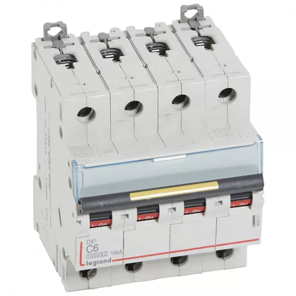 legrand-disjoncteur dx�10000 16ka arriv�e haute/d�part bas vis 4p 6a courbe c - 4 mod (409351)