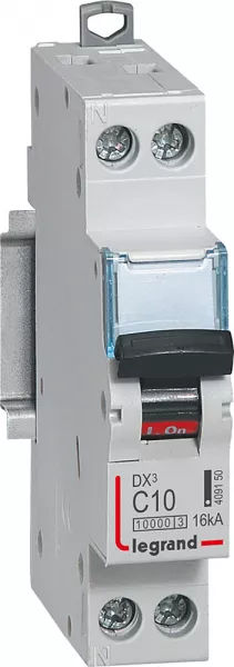 legrand-disjoncteur dx�10000 16ka arriv�e haute/d�part bas vis u+n 10a courbe c - 1 mod (409150)