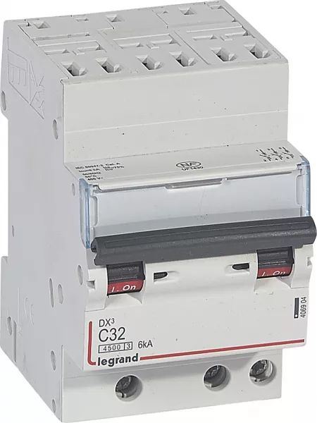 legrand-disjoncteur dx�4500 6ka bornes auto/vis 3p 400v~ 32a courbe c - 3 modules (406904)