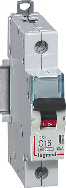 legrand-disjoncteur dx�6000 10ka arriv�e haut/d�part bas vis 1p 16a courbe c - 1 module (407654)