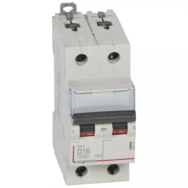 legrand-disjoncteur dx�6000 10ka arriv�e haut/d�part bas vis 2p 16a courbe d - 2 modules (408015)