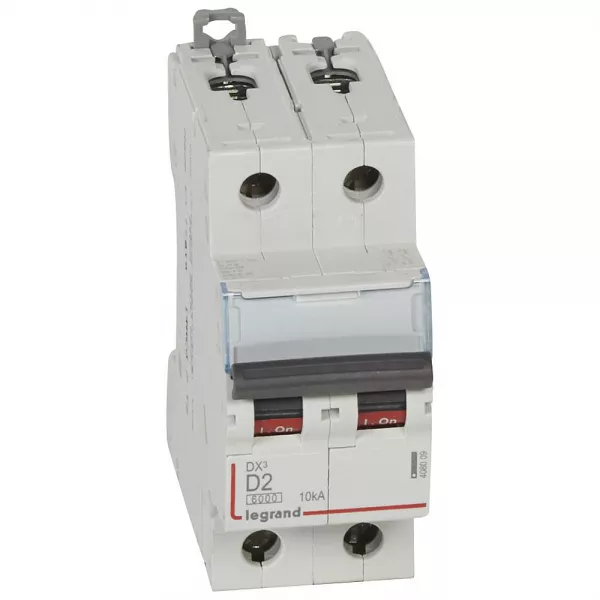 legrand-disjoncteur dx�6000 10ka arriv�e haut/d�part bas vis 2p 2a courbe d - 2 modules (408009)