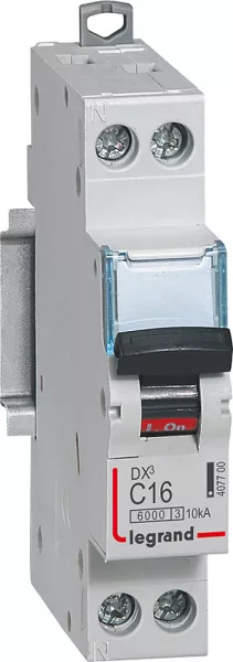 legrand-disjoncteur dx�6000 10ka arriv�e haut/d�part bas vis u+n 16a courbe c - 1 mod (407700)