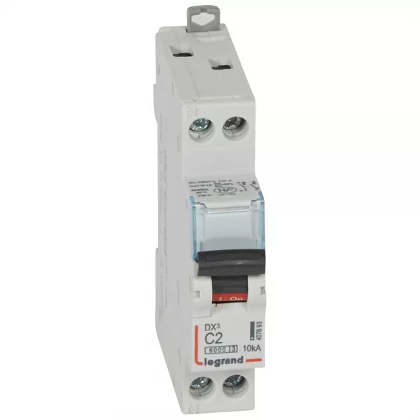 legrand-disjoncteur dx�6000 10ka arriv�e haut/d�part bas vis u+n 2a courbe c - 1 module (407693)