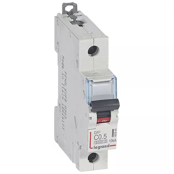 legrand-disjoncteur dx�6000 10ka arriv�e haute/d�part bas vis 1p 0,5a courbe c - 1 mod (407645)