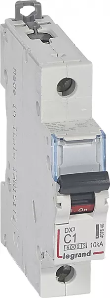 legrand-disjoncteur dx�6000 10ka arriv�e haute/d�part bas vis 1p 1a courbe c - 1 mod (407646)