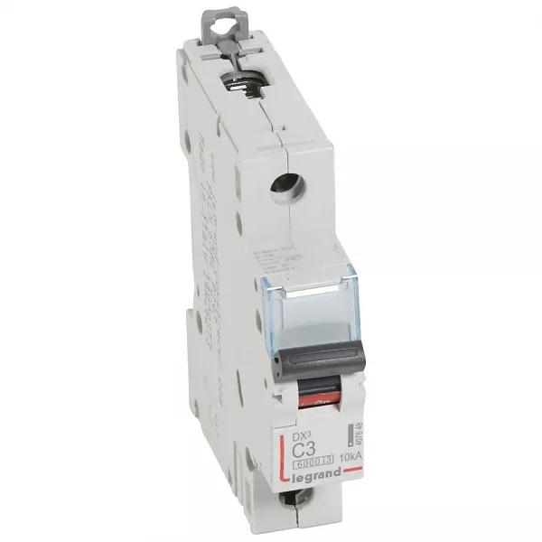 legrand-disjoncteur dx�6000 10ka arriv�e haute/d�part bas vis 1p 3a courbe c - 1 mod (407648)