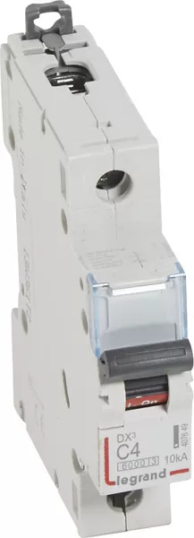 legrand-disjoncteur dx�6000 10ka arriv�e haute/d�part bas vis 1p 4a courbe c - 1 mod (407649)