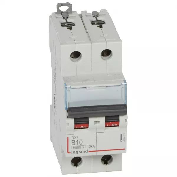legrand-disjoncteur dx�6000 10ka arriv�e haute/d�part bas vis 2p 10a courbe b - 2 mod (407493)