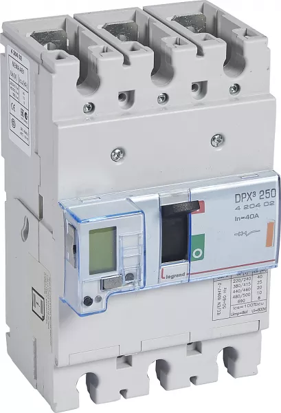 legrand-disjoncteur �lectronique avec unit� de mesure dpx�250 icu 25ka 400v~ - 3p - 40a (420402)