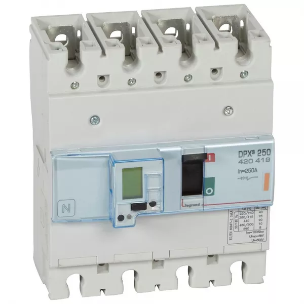 legrand-disjoncteur �lectronique avec unit� de mesure dpx�250 icu 25ka 400v~ - 4p - 250a (420419)