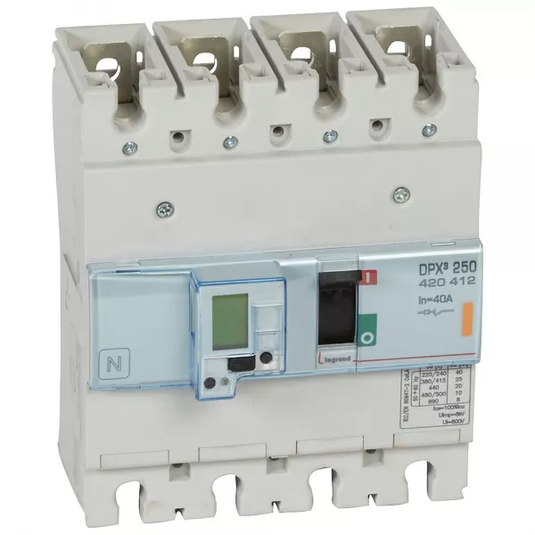 legrand-disjoncteur �lectronique avec unit� de mesure dpx�250 icu 25ka 400v~ - 4p - 40a (420412)