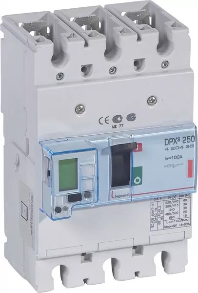 legrand-disjoncteur �lectronique avec unit� de mesure dpx�250 icu 36ka 400v~ - 3p - 100a (420435)