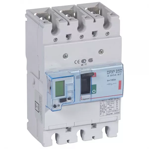 legrand-disjoncteur �lectronique avec unit� de mesure dpx�250 icu 36ka 400v~ - 3p - 160a (420437)