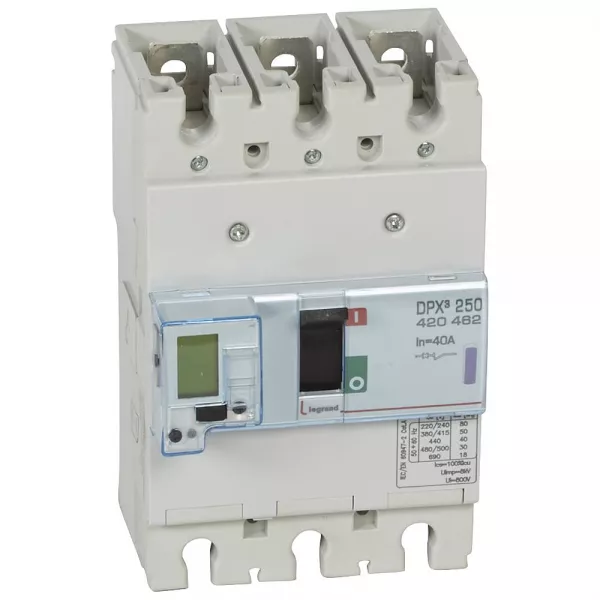legrand-disjoncteur �lectronique avec unit� de mesure dpx�250 icu 50ka 400v~ - 3p - 40a (420462)