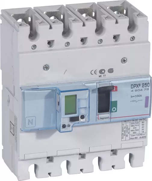 legrand-disjoncteur �lectronique avec unit� de mesure dpx�250 icu 50ka 400v~ - 4p - 100a (420475)