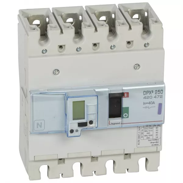 legrand-disjoncteur �lectronique avec unit� de mesure dpx�250 icu 50ka 400v~ - 4p - 40a (420472)