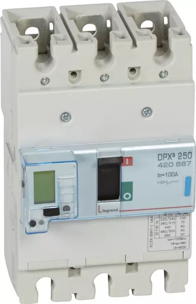 legrand-disjoncteur �lectronique avec unit� de mesure dpx�250 icu 70ka 400v~ - 3p - 100a (420667)