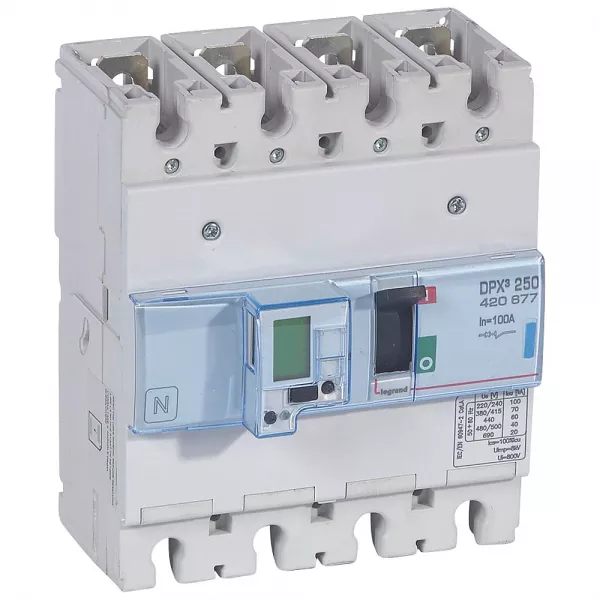 legrand-disjoncteur �lectronique avec unit� de mesure dpx�250 icu 70ka 400v~ - 4p - 100a (420677)