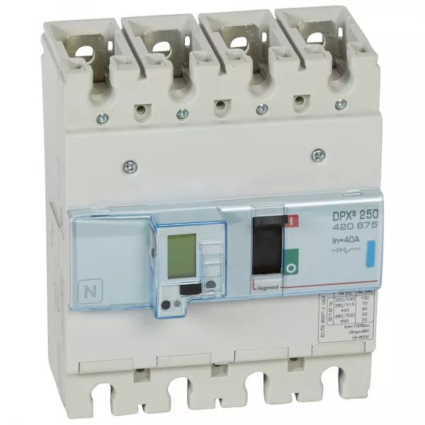 legrand-disjoncteur �lectronique avec unit� de mesure dpx�250 icu 70ka 400v~ - 4p - 40a (420675)