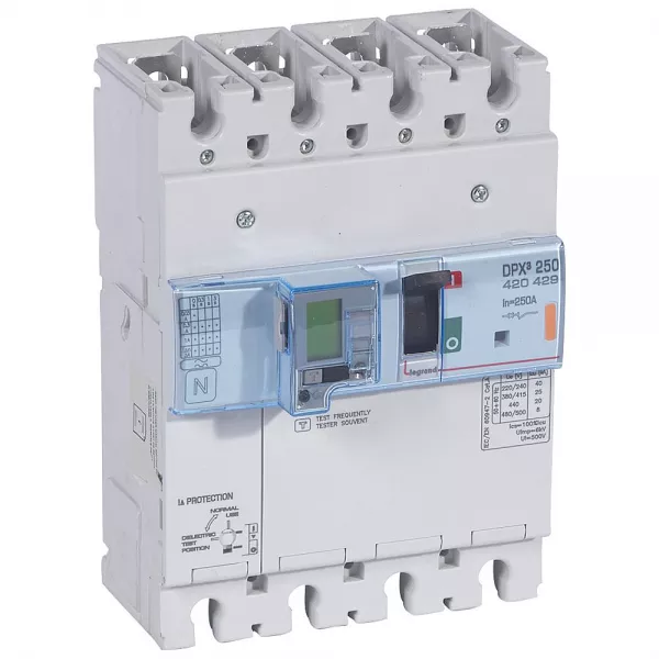 legrand-disjoncteur �lectronique diff - unit� de mesure dpx�250 icu 25ka 400v~ - 4p 250a (420429)