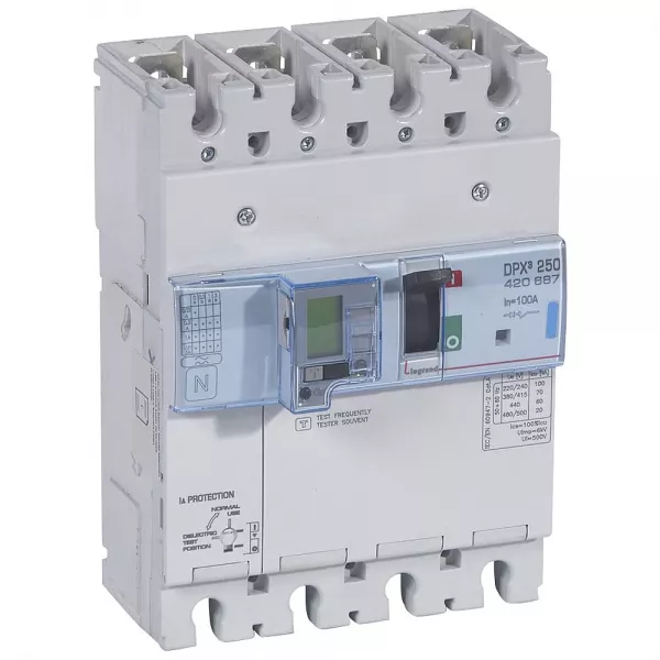 legrand-disjoncteur �lectronique diff - unit� de mesure dpx�250 icu 70ka 400v~ - 4p 100a (420687)
